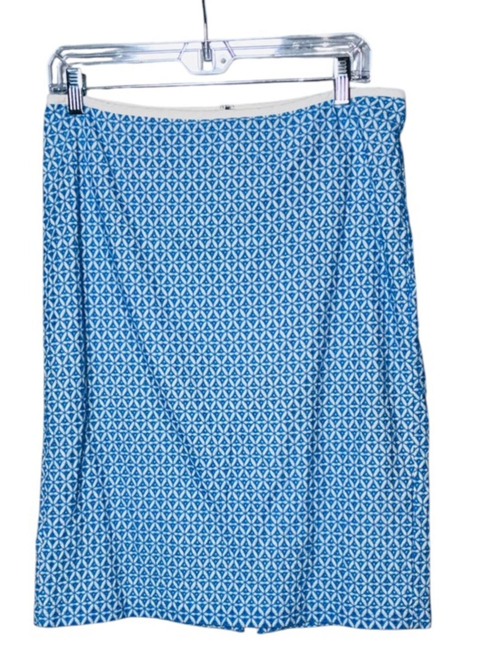 TALBOTS French Blue Eyelet Overlay Straight Pencil Skirt